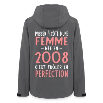 Geboren 2008 – Perfektion nahe - Frauen Recycelte Softshelljacke von Stanley/Stella - Anthrazit - Hinten - AI Model Female 172 light (172cm)
