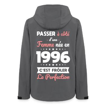 Born in 1996 – Near perfection - Women’s Recycled Softshell Jacket by Stanley/Stella - anthracite - Back - AI Model Female 172 light (172cm)