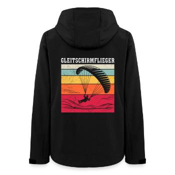 Paraglider GLEITSCHIRMFLIEGER LUSTIG - Frauen Recycelte Softshelljacke von Stanley/Stella - Schwarz - Hinten - AI Model Female 172 light (172cm)