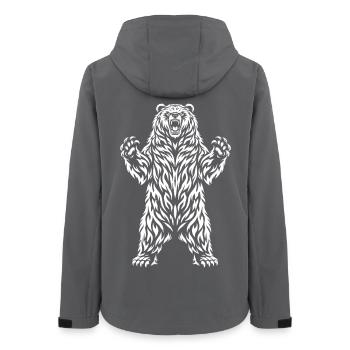 Grizzli tribal – Motif mystique d’animal sauvage - Veste softshell femme recyclée Stanley/Stella - charbon - Dos - AI Model Female 172 light (172cm)