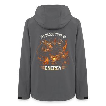 Energy Drink My Blood Type Is Energy - Women’s Recycled Softshell Jacket by Stanley/Stella - anthracite - Back - AI Model Female 172 light (172cm)