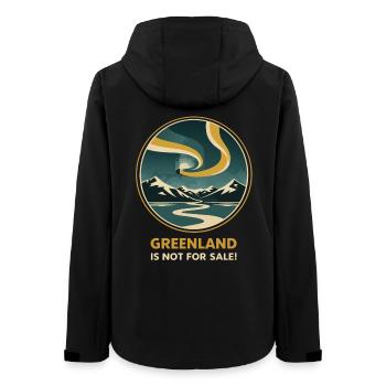 Greenland Is Not For Sale Aurora - Frauen Recycelte Softshelljacke von Stanley/Stella - Schwarz - Hinten - AI Model Female 172 light (172cm)