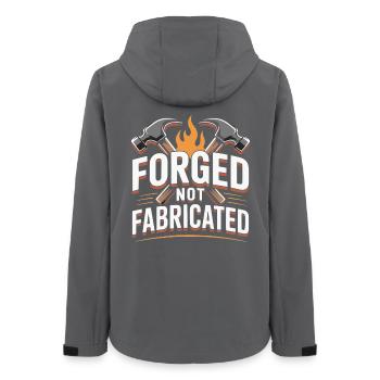 Forged Not Fabricated Blacksmith Saying - Women’s Recycled Softshell Jacket by Stanley/Stella - anthracite - Back - AI Model Female 172 light (172cm)