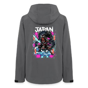 Hannya Samurai Dragon – Japan Neon Streetwear - Women’s Recycled Softshell Jacket by Stanley/Stella - anthracite - Back - AI Model Female 172 light (172cm)