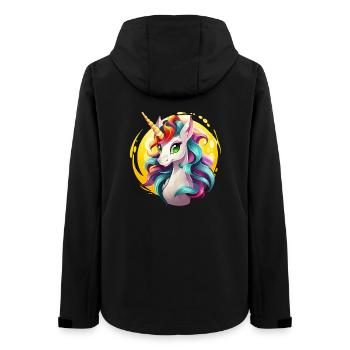 Regenbogenunicorn in Sonnencircle - Frauen Recycelte Softshelljacke von Stanley/Stella - Schwarz - Hinten - AI Model Female 172 light (172cm)