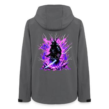 Cyber Samurai – Synthwave Katana Geist - Veste softshell femme recyclée Stanley/Stella - charbon - Dos - AI Model Female 172 light (172cm)