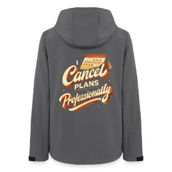 I Cancel Plans Professionally - Women’s Recycled Softshell Jacket by Stanley/Stella - anthracite - Back - AI Model Female 172 light (172cm)