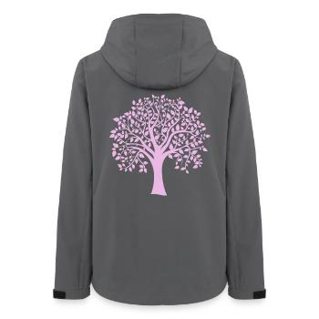 Silhouette à motif d’arbre jumbo violet - Veste softshell femme recyclée Stanley/Stella - charbon - Dos - AI Model Female 172 light (172cm)