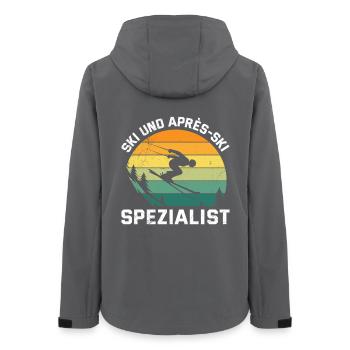 Skiing SKI APRÈS-SKI SPECIALIST FUNNY - Women’s Recycled Softshell Jacket by Stanley/Stella - anthracite - Back - AI Model Female 172 light (172cm)