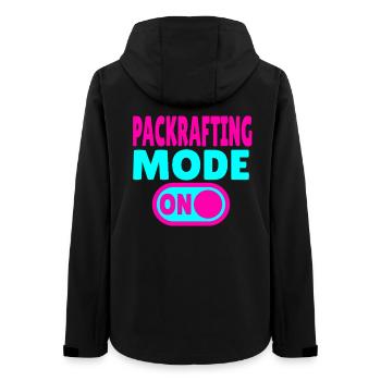 Packrafting Mode ON – Adventure on land and water - Women’s Recycled Softshell Jacket by Stanley/Stella - black - Back - AI Model Female 172 light (172cm)