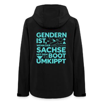 Une botte saxonne de genre renverse la blague sur le dialecte - Veste softshell femme recyclée Stanley/Stella - noir - Dos - AI Model Female 172 light (172cm)