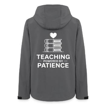 Teaching Powered by Patience - Women’s Recycled Softshell Jacket by Stanley/Stella - anthracite - Back - AI Model Female 172 light (172cm)