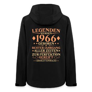 60th Birthday Born in 1966 - Women’s Recycled Softshell Jacket by Stanley/Stella - black - Back - AI Model Female 172 light (172cm)