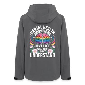 Mentale Gesundheit Regenbogen Gehirn - Frauen Recycelte Softshelljacke von Stanley/Stella - Anthrazit - Hinten - AI Model Female 172 light (172cm)