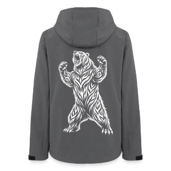 Tribal Polar Bear – Wild Bear Motif - Women’s Recycled Softshell Jacket by Stanley/Stella - anthracite - Back - AI Model Female 172 light (172cm)