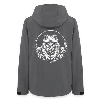 Tribal Frog – Mystical Animal Motif - Women’s Recycled Softshell Jacket by Stanley/Stella - anthracite - Back - AI Model Female 172 light (172cm)