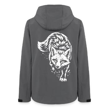 Renard tribal – Motif animal de la forêt sauvage - Veste softshell femme recyclée Stanley/Stella - charbon - Dos - AI Model Female 172 light (172cm)