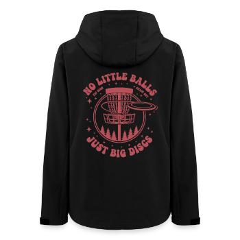 Funny Disc Golf No Little Balls Just Big Discs - Women’s Recycled Softshell Jacket by Stanley/Stella - black - Back - AI Model Female 172 light (172cm)