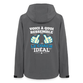 This is what the ideal coach looks like Humor - Women’s Recycled Softshell Jacket by Stanley/Stella - anthracite - Back - AI Model Female 172 light (172cm)