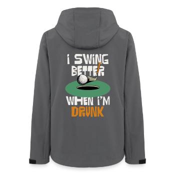 I swing better when I drink - Women’s Recycled Softshell Jacket by Stanley/Stella - anthracite - Back - AI Model Female 172 light (172cm)