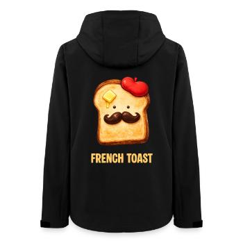 French Toast – Pain de dessin animé drôle avec moustache - Veste softshell femme recyclée Stanley/Stella - noir - Dos - AI Model Female 172 light (172cm)
