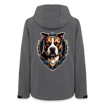 American Staffordshire Head - Veste softshell femme recyclée Stanley/Stella - charbon - Dos - AI Model Female 172 light (172cm)