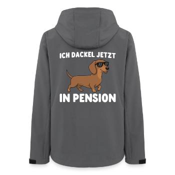 Pensionär Ich dackel jetzt in Pension - Frauen Recycelte Softshelljacke von Stanley/Stella - Anthrazit - Hinten - AI Model Female 172 light (172cm)