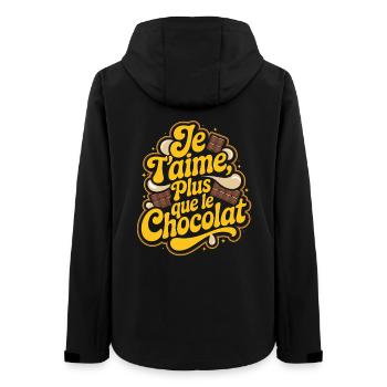 Ich liebe dich mehr als Schokolade - Frauen Recycelte Softshelljacke von Stanley/Stella - Schwarz - Hinten - AI Model Female 172 light (172cm)