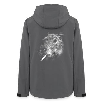Rauchen, Zigarette, Capybara raucht eine Zigarette - Frauen Recycelte Softshelljacke von Stanley/Stella - Anthrazit - Hinten - AI Model Female 172 light (172cm)