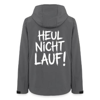 Heul nicht Lauf! - Frauen Recycelte Softshelljacke von Stanley/Stella - Anthrazit - Hinten - AI Model Female 172 light (172cm)