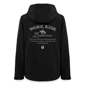 Work Ride Balance Reiter T-Shirt Reiterspruch - Frauen Recycelte Softshelljacke von Stanley/Stella - Schwarz - Hinten - AI Model Female 172 light (172cm)