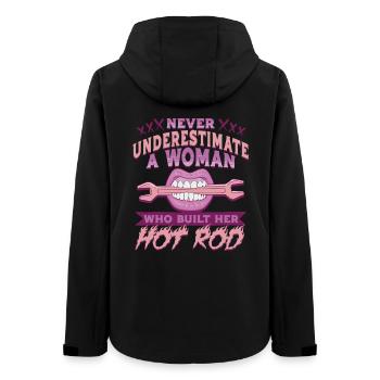 Oldtimer Sammler Women With Hot Rod - Frauen Recycelte Softshelljacke von Stanley/Stella - Schwarz - Hinten - AI Model Female 172 light (172cm)
