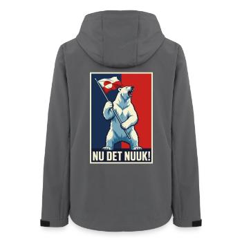 Nu Det Nuuk Greenlanders Greenland Novelty Tees - Women’s Recycled Softshell Jacket by Stanley/Stella - anthracite - Back - AI Model Female 172 light (172cm)