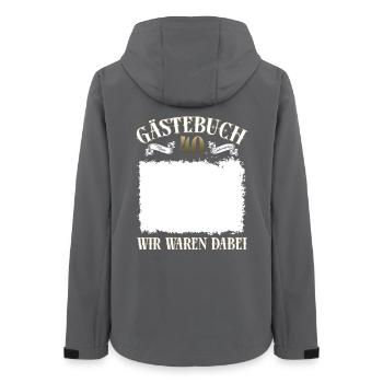 40th Birthday Guestbook Shirt We Were There - Women’s Recycled Softshell Jacket by Stanley/Stella - anthracite - Back - AI Model Female 172 light (172cm)