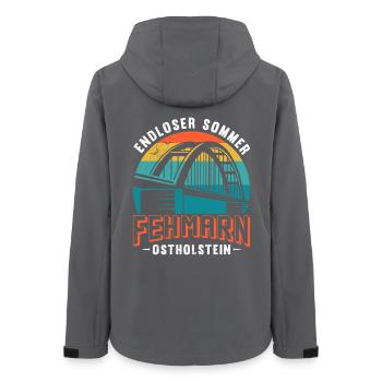 Baltic Sea FEHMARN ENDLESS SUMMER OSTHOLSTEIN Funny - Women’s Recycled Softshell Jacket by Stanley/Stella - anthracite - Back - AI Model Female 172 light (172cm)