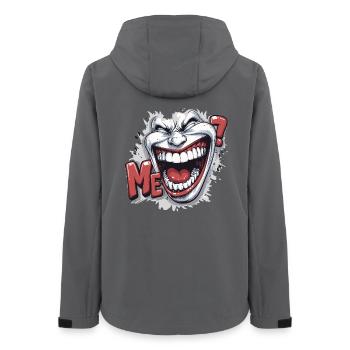 Crazy Laughing white face in a comics style - Women’s Recycled Softshell Jacket by Stanley/Stella - anthracite - Back - AI Model Female 172 light (172cm)