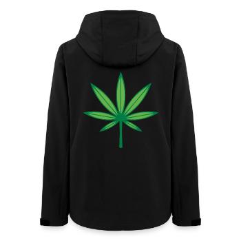 Cannabis / Marihuana / Hanf (Outline / 2C Green) - Frauen Recycelte Softshelljacke von Stanley/Stella - Schwarz - Hinten - AI Model Female 172 light (172cm)