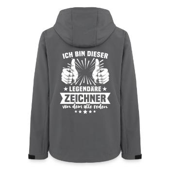 Zeichner Legende - Frauen Recycelte Softshelljacke von Stanley/Stella - Anthrazit - Hinten - AI Model Female 172 light (172cm)