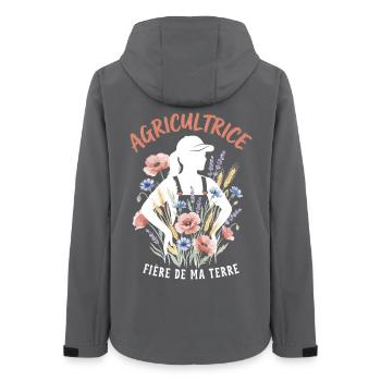 Bauernberuf Landwirtschaft Frauen - Frauen Recycelte Softshelljacke von Stanley/Stella - Anthrazit - Hinten - AI Model Female 172 light (172cm)