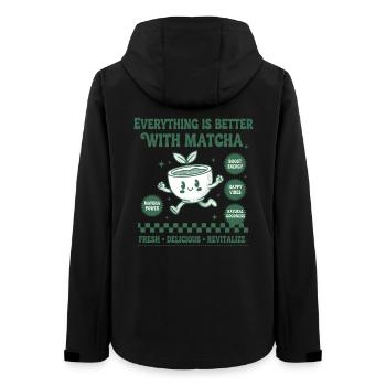 Everything Is Better With Matcha Green Tea Happy - Frauen Recycelte Softshelljacke von Stanley/Stella - Schwarz - Hinten - AI Model Female 172 light (172cm)