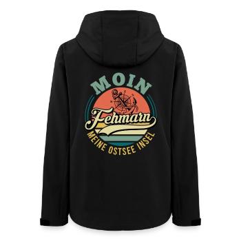 Vacances en mer Baltique MOIN FEHMARN MON ÎLE DE LA MER BALTIQUE - Veste softshell femme recyclée Stanley/Stella - noir - Dos - AI Model Female 172 light (172cm)