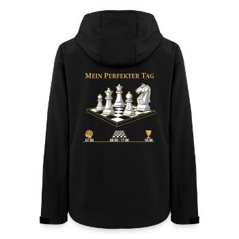 Perfect day chess - Women’s Recycled Softshell Jacket by Stanley/Stella - black - Back - AI Model Female 172 light (172cm)