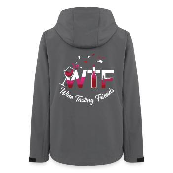 Graphique des amis dégustant de vin - Veste softshell femme recyclée Stanley/Stella - charbon - Dos - AI Model Female 172 light (172cm)