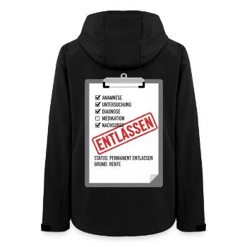 Entlassung Pflege Satire - Frauen Recycelte Softshelljacke von Stanley/Stella - Schwarz - Hinten - AI Model Female 172 light (172cm)