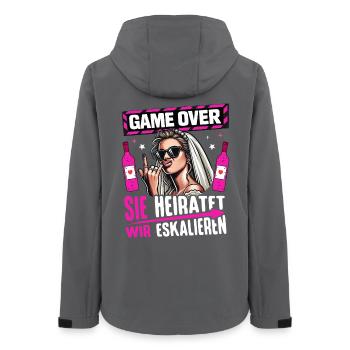 Junggesellenabschied Frauen T-Shirt JGA poltern - Frauen Recycelte Softshelljacke von Stanley/Stella - Anthrazit - Hinten - AI Model Female 172 light (172cm)