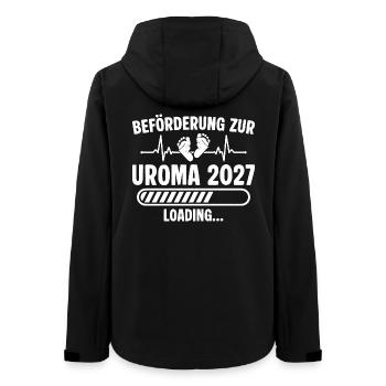 Schwangerschaft Ankündigen Werdende Uroma 2027 - Frauen Recycelte Softshelljacke von Stanley/Stella - Schwarz - Hinten - AI Model Female 172 light (172cm)