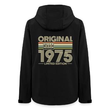 Original 1975 Hits Cassette Retro - Women’s Recycled Softshell Jacket by Stanley/Stella - black - Back - AI Model Female 172 light (172cm)