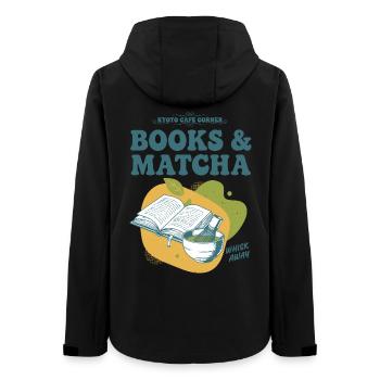 Books And Matcha Kyoto Cafe Corner Whisk Away - Women’s Recycled Softshell Jacket by Stanley/Stella - black - Back - AI Model Female 172 light (172cm)