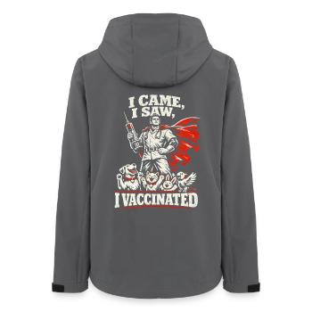 Tierarzt Tiermediziner I Came I Saw I Vaccinated - Frauen Recycelte Softshelljacke von Stanley/Stella - Anthrazit - Hinten - AI Model Female 172 light (172cm)
