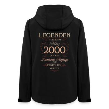 26th Birthday Gift March 2000 Vintage Retro - Women’s Recycled Softshell Jacket by Stanley/Stella - black - Back - AI Model Female 172 light (172cm)